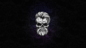 Beard Skull Dark , skull, beard, artist, artwork, digital-art, minimalism, minimalist HD wallpaper