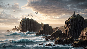 Sea Shore, sea, shore, seagull, sun, wave HD wallpaper