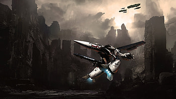 Macross Nightfall | Robotech Valkyrie | Valkyrie Over Ruins, Robotech, Macross HD wallpaper