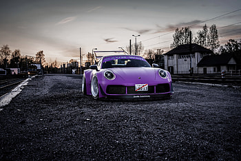 Purple Porsche 992 Modified , porsche-992, porsche, cars, behance, purple HD wallpaper