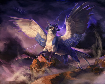 Griphon, wings, fantasy, kate kazartseva, luminos, creature, griffin HD wallpaper