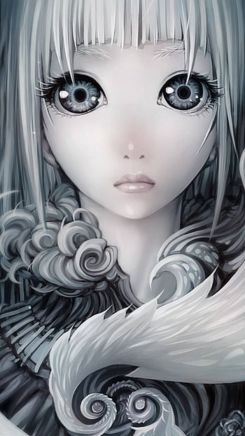 white, Anime, girl, anime girl, white anime HD phone wallpaper