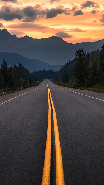 Canada, mountain, man made, road HD phone wallpaper