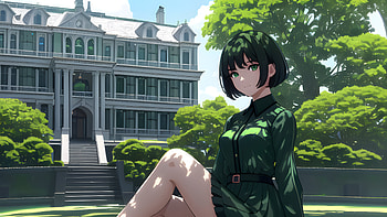 A girl in a park, AI Art, Anime, girl, anime girl HD wallpaper