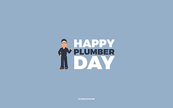Happy Plumber Day, , blue background, Plumber profession, greeting card for Plumber, Plumber Day, congratulations, Plumber, Day of Plumber HD wallpaper