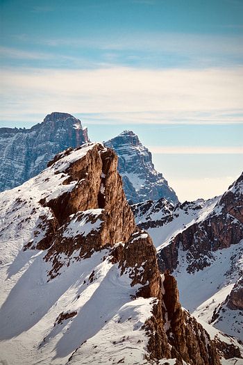 Nature, Sky, Snow, Mountain, Vertex, Top, Peak, Snow Covered, Snowbound HD phone wallpaper