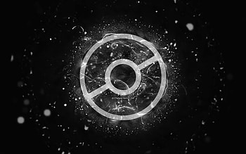 Pokemon Go white logo, , white neon lights, creative, black abstract background, Pokemon Go logo, online games, Pokemon Go HD wallpaper