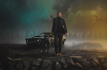 2020 John Wick Dog , john-wick, movies, artwork, artist, behance HD wallpaper