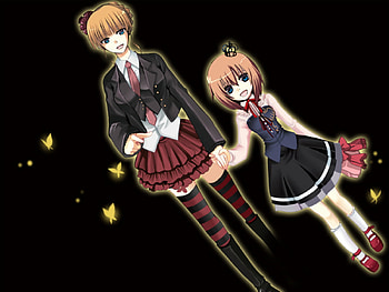 Beatrice and Maria, anime, umineko no naku koro ni, beatrice, short hair, blonde hair, girl, ushiromiya maria HD wallpaper