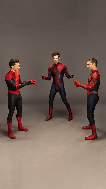 Pointing Spider-man, spiderverse, nowayhome, marvel, meme, tomholland, spiderman, tobey, andrew HD phone wallpaper