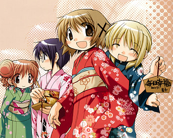 Hidamari Sketch, yuno, anime, hiro, miyako, sae HD wallpaper