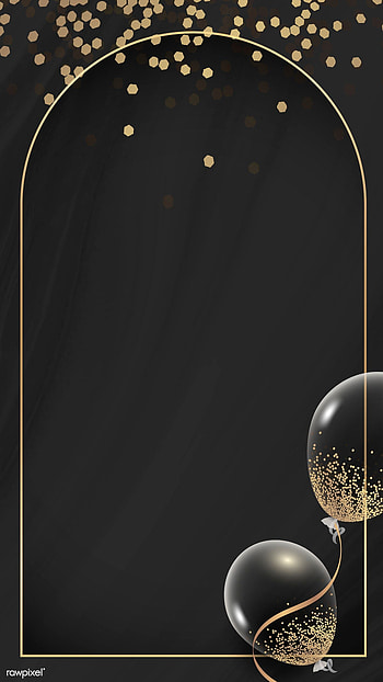 premium vector of Golden rectangle balloons frame design mobile. design, Frame design, , Black and Gold Balloons HD phone wallpaper