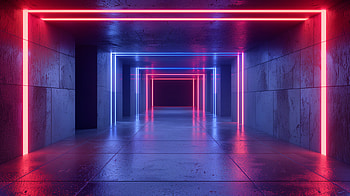 Neon Aesthetic Interior, interior, neon aesthetic, neon lights, corridor, Abstract HD wallpaper