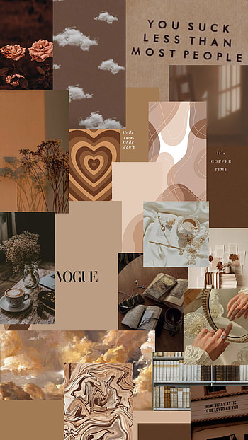 Aesthetic, tan, light_academia, white, brown HD phone wallpaper