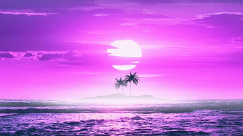 Sunset Beach Synthwave, sunset, beach, synthwave, vaporwave, artist, artwork, digital-art HD wallpaper