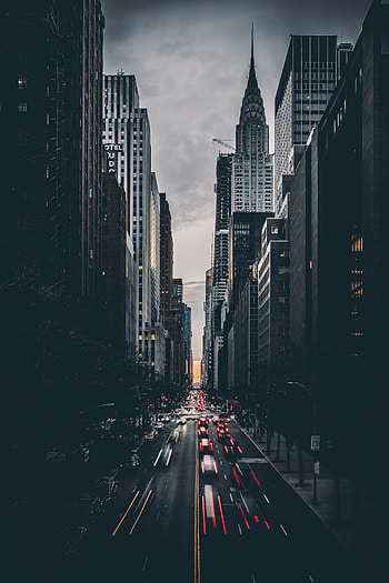 Cities, Architecture, City, Building, Dark, Road, Movement, Traffic HD phone wallpaper