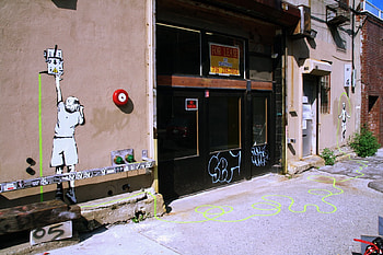 Building, Graffiti HD wallpaper