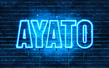 Happy Birtay Ayato, , blue neon lights, Ayato name, creative, Ayato Happy Birtay, Ayato Birtay, popular japanese male names, with Ayato name, Ayato HD wallpaper