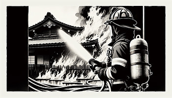 H1 tag: Brave Firefighter in Action, firefighter, fire, Rescue, Emergency!, building HD wallpaper