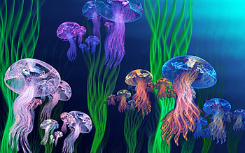jellyfish, fun, animals, cool, fish, ocean HD wallpaper