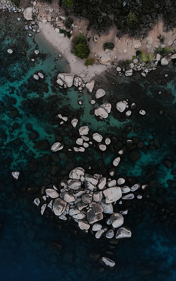 Nature, Water, Stones, View From Above, Coast HD phone wallpaper