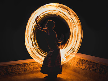 Dance, Dark, Girl, zelight, Glow, Circle HD wallpaper