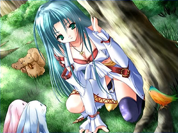 Animals in the Forest, bunny, girl, anime, animals HD wallpaper