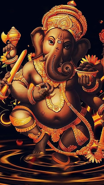 Shri Ganesh, Brown Theme HD phone wallpaper