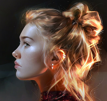 Girl, razaras, blonde, art, kittichai, face, frumusete, rueangchaichan, earrings, fantasy HD wallpaper