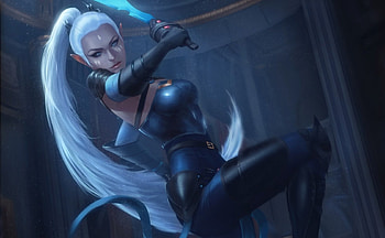 Adalia, blue, fantasy, game, girl, woman, beauty HD wallpaper