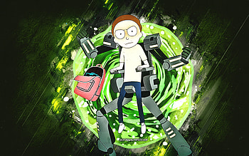 Fortnite Mecha Morty Skin, Fortnite, main characters, green stone background, Mecha Morty, Fortnite skins, Mecha Morty Skin, Mecha Morty Fortnite, Fortnite characters HD wallpaper