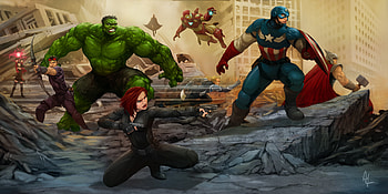 Avengers Assemble, avengers, artwork, artist, behance, digital-art, iron-man, captain-america HD wallpaper