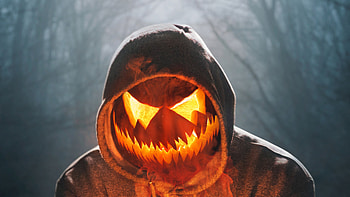 Halloween mask boy, Glowing art HD wallpaper