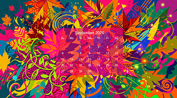 Vibrant September 2026 Calendar — HD wallpaper