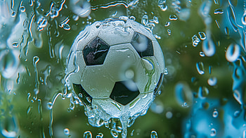 Soccer Ball in Rain, soccer ball, water, water drop, Sports HD wallpaper