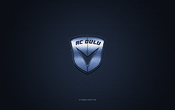 AC Oulu, Finnish football club, blue logo, blue carbon fiber background, Veikkausliiga, football, Oulu, Finland, AC Oulu logo HD wallpaper