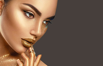 ღ, Model, Face, Ring, Golden makeup HD wallpaper