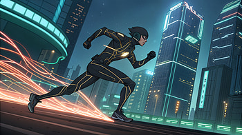 Ultra : Data Runner in Motion, Sci Fi, superhero, running, cityscape HD wallpaper