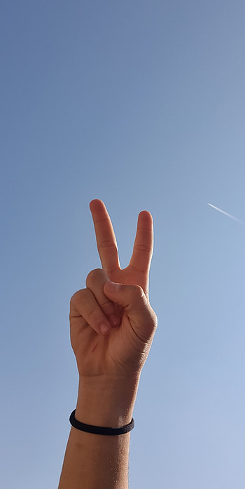 VxM, finger, sky HD phone wallpaper