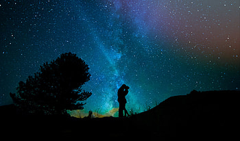 Lovers Night Sky Starry Sky, love, couple, night, sky HD wallpaper
