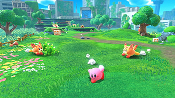 Kirby and the Forgotten Land, Dreamy , Charming protagonist, Colourful world HD wallpaper
