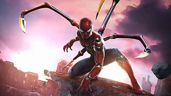 Spiderman Iron Suit, spiderman, superheroes, artist, artwork, digital-art HD wallpaper