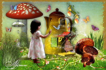 Garden of Wonders, garden, girl, abstract, fantasy HD wallpaper