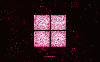 Windows 11 glitter logo, pink glitter art, black background, Windows 11 logo, Windows 11, creative art, Windows 11 pink glitter logo, Windows logo, Windows HD wallpaper
