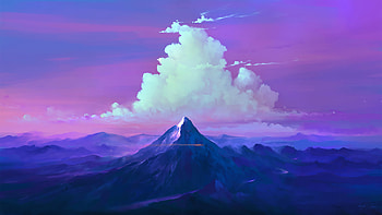 Mountains Clouds Landscape , artist, artwork, digital-art, deviantart HD wallpaper