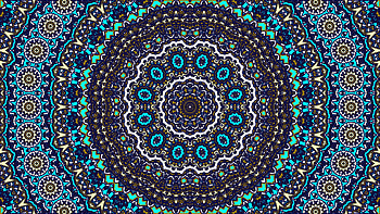 Blue Yellow Circles Fractal Art Pattern Abstraction Abstract HD wallpaper
