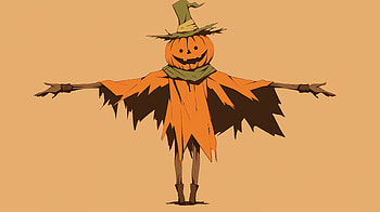 Halloween Pumpkin Scarecrow, halloween, pumpkin, dark, scarecrow HD wallpaper