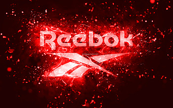 Reebok red logo, , red neon lights, creative, red abstract background, Reebok logo, brands, Reebok HD wallpaper