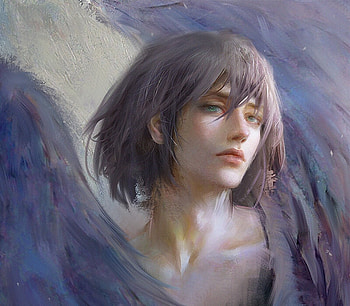 Howl, art, man, gorgeous, user 23385, angel, superb, user23385, gigi, fantasy, face, luminos, luminis, blue, wings, frumusete, howls moving castle, anime, manga HD wallpaper
