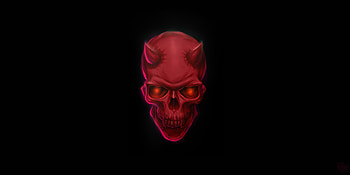 Red Devil Skull , devil, skull, artist, artwork, digital-art HD wallpaper